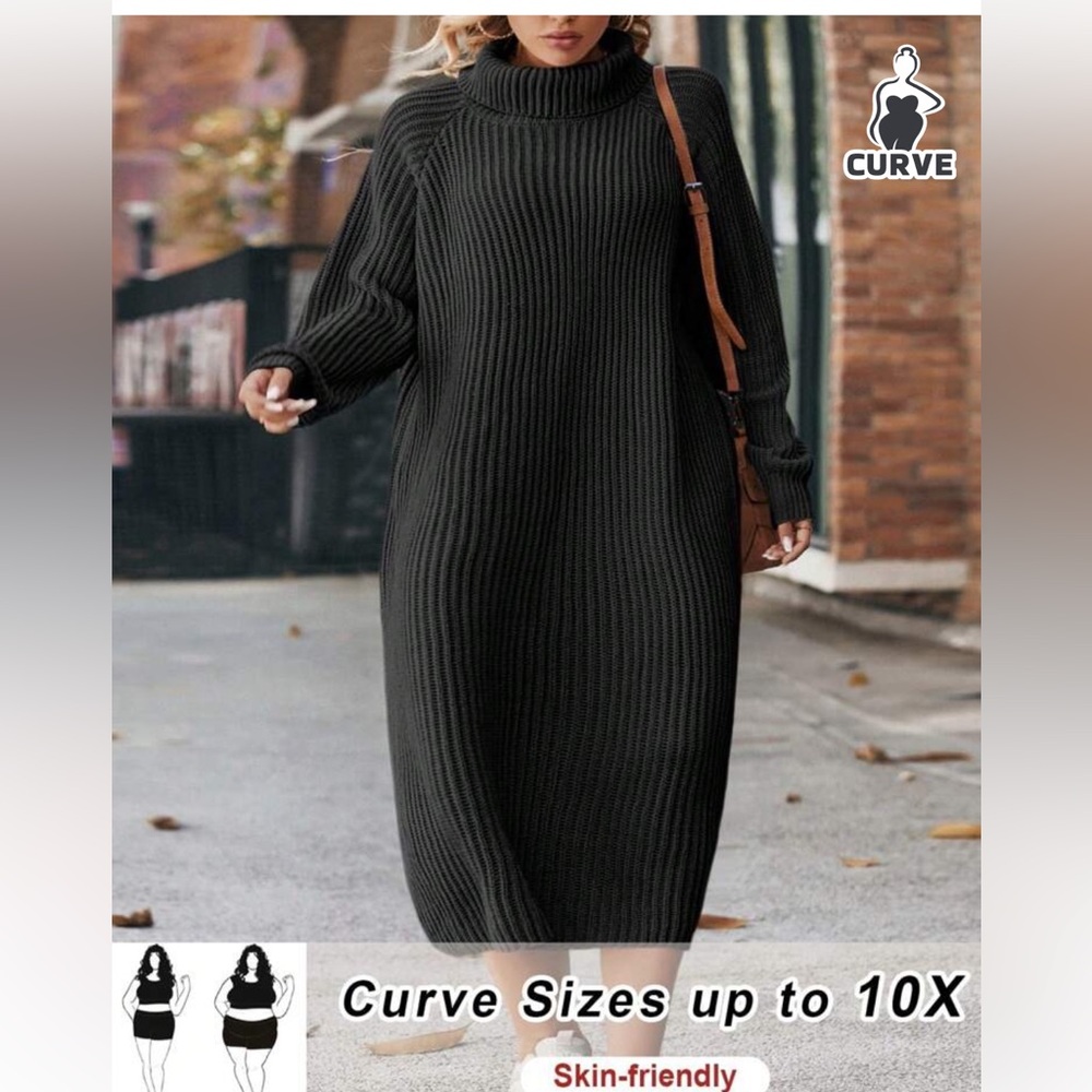 Shein curve fit+ sweater dress long 32/34 W Chinese 8x EUC fits like a torrid 6